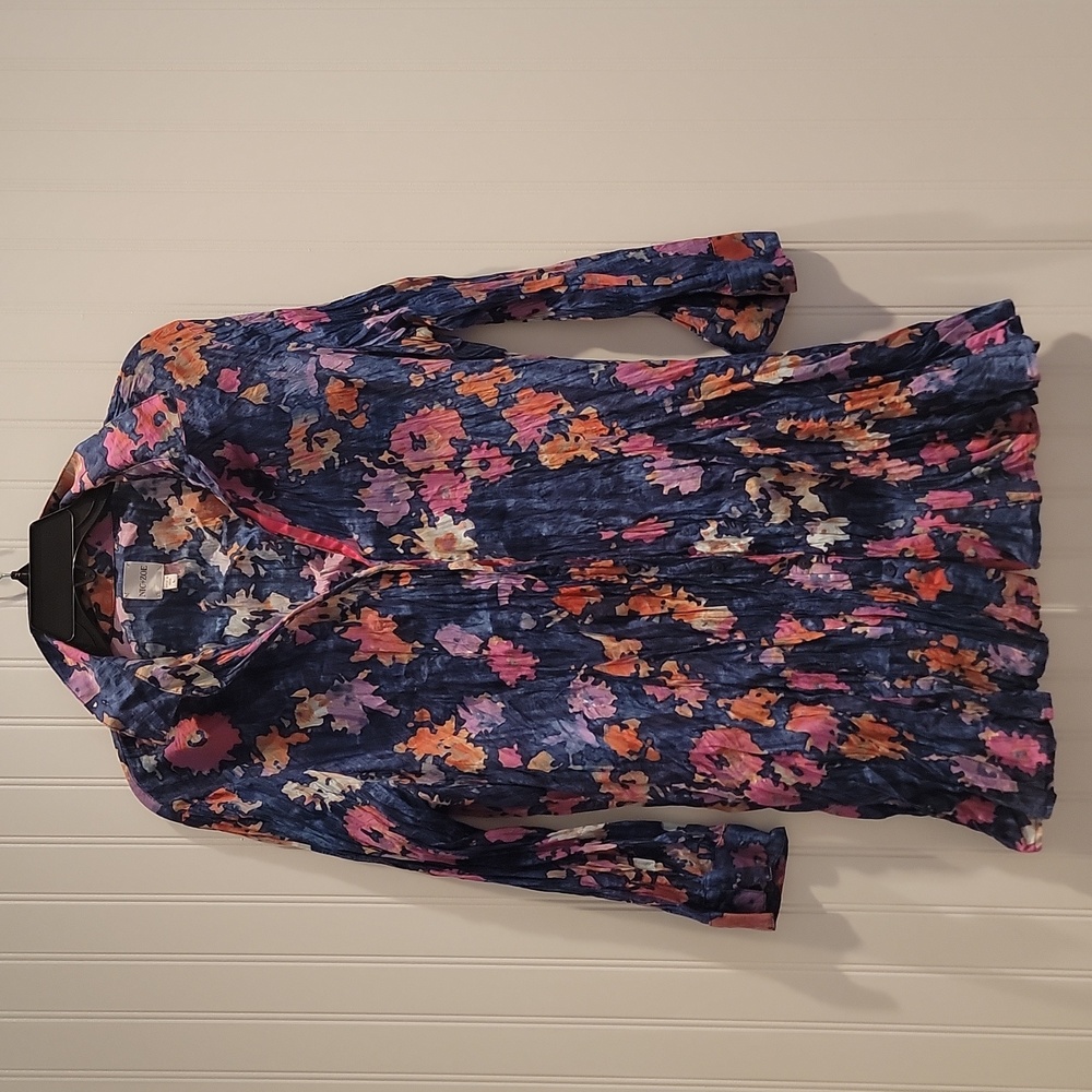 Nic+Zoe Colorful Crinkle Blouse